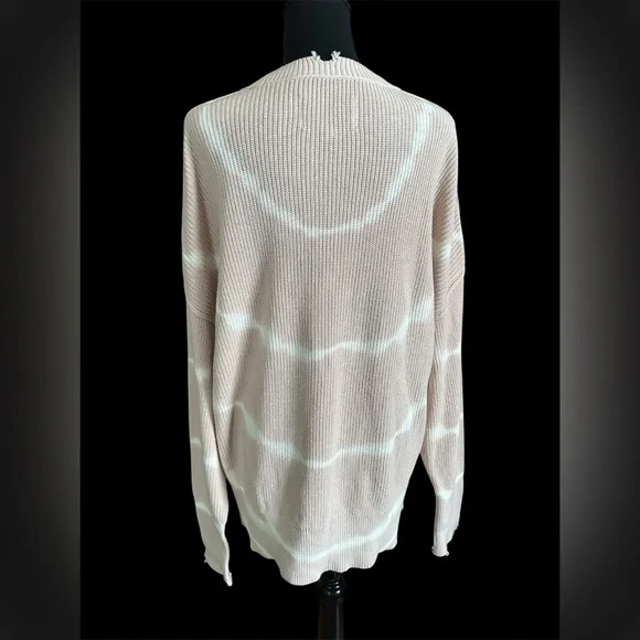 Pistola Darya distressed ribbed cream cotton sweater Women’s Size M *Oversized* - Picture 6 of 8